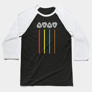 EADG Bass Strings Guitar Picks Colorful Theme Baseball T-Shirt